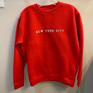 Go For It Apparel NYC New York City Embroidered Red Crewneck Sweatshirt M